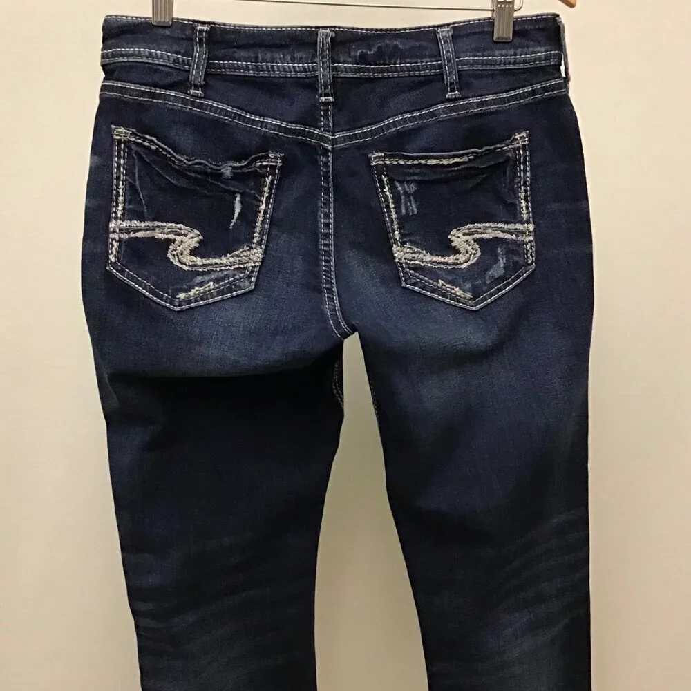 Silver Jeans 31 (10) Suki Capri Women’s Jeans Mid Rise Stretch Distressed - Picture 6 of 11